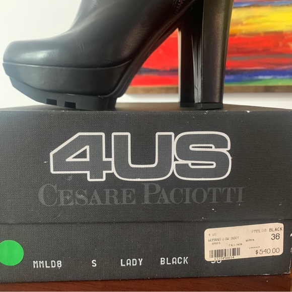 Cesare Paciotti Women’s Black Leather Ankle Booties Size 36 & fits 6.5-Stunning! - Picture 15 of 15